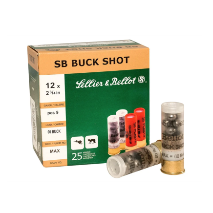 Sellier & Bellot 12G OO Buck Shot - Box of 25
