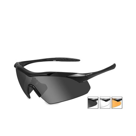 Wiley X WX VAPOR - Smoke Grey + Clear + Light Rust Lenses / Matte Black Frame